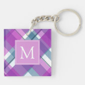 ライトパープルプレイドキーチェモノグラムのーン キーホルダー (裏面)