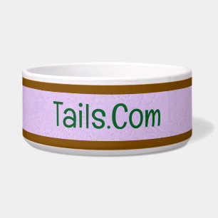 ライトパープルペットボウルとTAILS.COM文字 ボウル