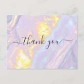 ライトパープルホログラフィエレガントックありがとう ポストカード (正面)