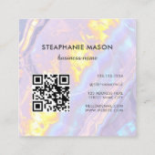 ライトパープルホログラフィックQRコード コーリングカード (裏面)