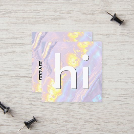 ライトパープルホログラフィックQRコード コーリングカード (正面/裏面インサイチュ)