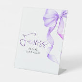 ライトパープルボウブライダルシャワー 台座サイン (正面)