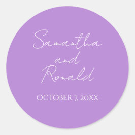 ライトパープルミニマル結婚リスト ラウンドシール