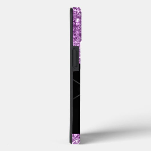 ライトパープルモダングリッタードリップスモノグラム Case-Mate iPhoneケース (裏面 / 右)