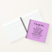 ライトパープル勇気バイブル聖句名前をカスタムする ノートブック (内部)