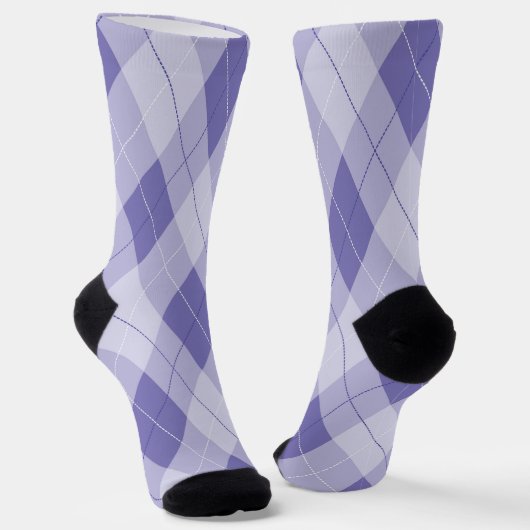 ライトパープル名門私立校風の薄紫アーガイル柄ソックス ソックス (傾斜あり)