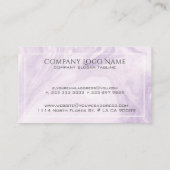 ライトパープル大理石スワール紙テクスチャ 名刺 (裏面)