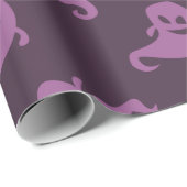 ライトパープル幽霊ダークパープルハロウィーン ラッピングペーパー (ロールコーナー)