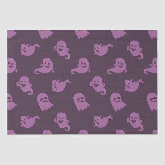 ライトパープル幽霊ダークパープルハロウィーン 薄葉紙 (正面)