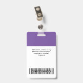 ライトパープル従業員名会社ロゴスタッフラベル バッジ (裏面 (クリップ付))