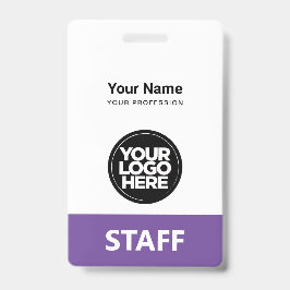 ライトパープル従業員名会社ロゴスタッフラベル バッジ