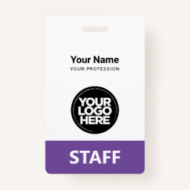 ライトパープル従業員名会社ロゴスタッフラベル バッジ