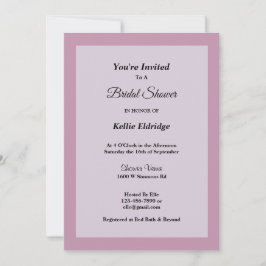 ライトパープル枠ブライダルシャワー招待 招待状