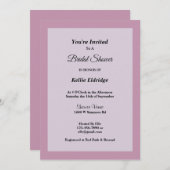 ライトパープル枠ブライダルシャワー招待 招待状 (正面/裏面)