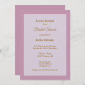 ライトパープル枠ブライダルシャワー招待 招待状 (正面/裏面)