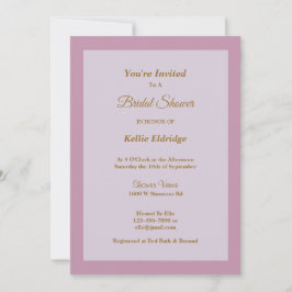 ライトパープル枠ブライダルシャワー招待 招待状