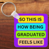 ライトパープル正方形キーチェーンSO_THIS_IS_HOW_BEING_ キーホルダー (正面)