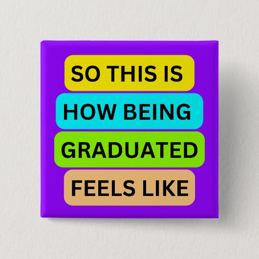 ライトパープル正方形ボタンSO_THIS_IS_HOW_BEING_G 缶バッジ (正面)