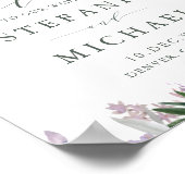 ライトパープル牡丹フローラ春の結婚式歓迎 ポスター (角)