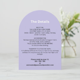 ライトパープル結婚ズ詳細カード 招待状