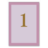 ライトパープル結婚フレームのテーブル番号カード テーブルナンバー (裏面)