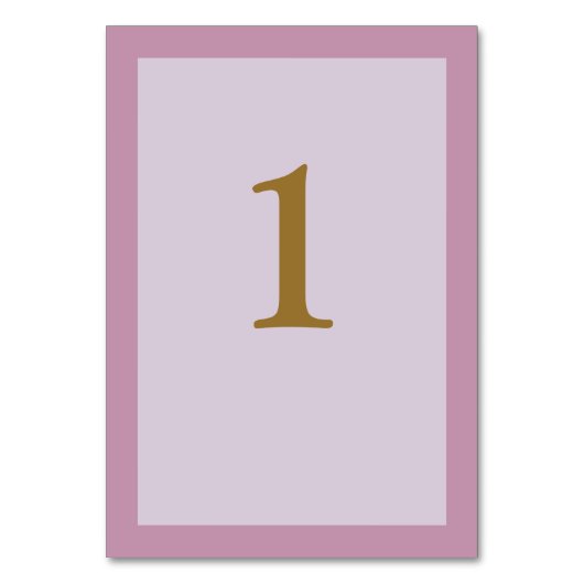 ライトパープル結婚フレームのテーブル番号カード テーブルナンバー (正面)