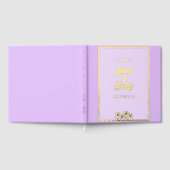 ライトパープル結婚金ゴールドフォイルゲストブック ゲストブック (全面)