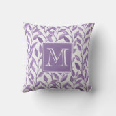 ライトパープル葉ズモノグラパーソナライズされたム クッション (裏面)