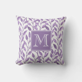 ライトパープル葉ズモノグラパーソナライズされたム クッション