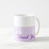 ライトパープル装飾バンドパープルサンキューマグ コーヒーマグカップ (正面右)