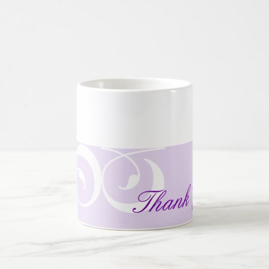 ライトパープル装飾バンドパープルサンキューマグ コーヒーマグカップ (中央)