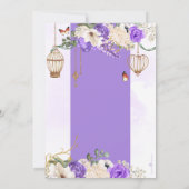 ライトパープル金ゴールドフローラエレガントブライダルシャワー 招待状 (裏面)