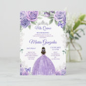 ライトパープル&シルバーフローラシャルラミスXV Anos 招待状 (スタンド正面)