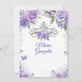 ライトパープル&シルバーフローラシャルラミスXV Anos 招待状 (裏面)