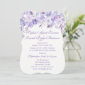 ライトパープル ダスティーブルー フラワーレースイブニングパーティー 招待状 (スタンド正面)