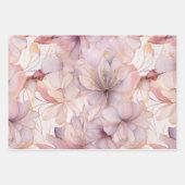 ライトパープル モダン アブストラクト ユリ ラッピングペーパーシート (正面)
