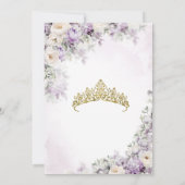 ライトパープル&金ゴールドウォーターカラーフローラキンセアニラ 招待状 (裏面)