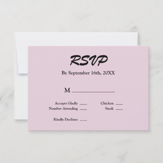 ライトパープルRSVPカード 出欠カード (正面)