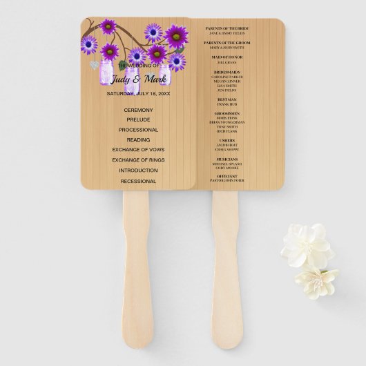 ライトパー素朴プルフローラメイスンジャーズ結婚ズ ハンドファン (正面&裏面)