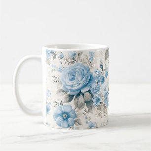 ライトパ芸術的ステルブルーバラ コーヒーマグカップ