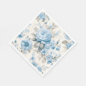 ライトパ芸術的ステルブルーバラ スタンダードランチョンナプキン (角)