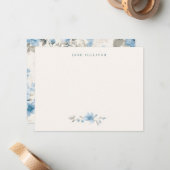 ライトパ芸術的ステルブルーバラ ノートカード (正面/裏面インサイチュ)