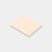 ライトビスク水玉模様パーソナライズされたPost It Notes ポストイット (アングル)