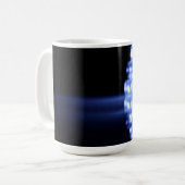 ライトビームで青いLEDライトがクローズアップ コーヒーマグカップ (正面左)