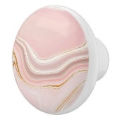 ライトピかわいらしンク金ゴールド大理石デザイン セラミックノブ (右)