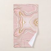 ライトピかわいらしンク金ゴールド大理石デザイン バスタオルセット (ハンドタオル)
