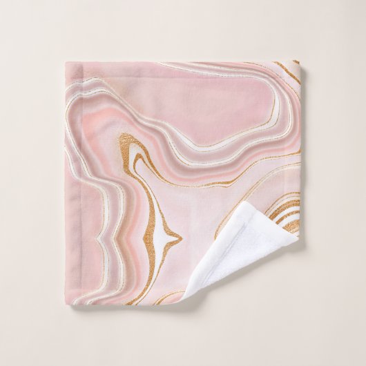 ライトピかわいらしンク金ゴールド大理石デザイン バスタオルセット (ウォッシュタオル)