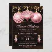 ライトピエレガントックスクリスマスボードスウィート16 招待状 (正面/裏面)