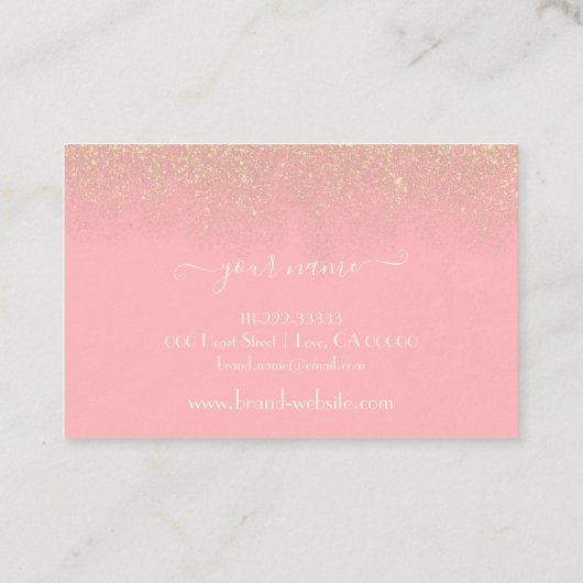 ライトピエレガントンクウィズゴールデングリッターレイン美しい 名刺 (裏面)