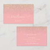 ライトピエレガントンクウィズゴールデングリッターレイン美しい 名刺 (正面/裏面)